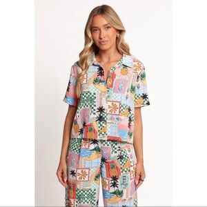 Skies Are Blue Multicolor Printed Pantsuit